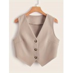 Button Front Sleevel...