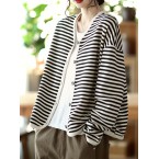 Striped Print Button...