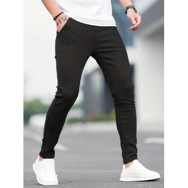 Slim Fit  All-match Jeans, Men's Casual Street Style Medium Stretch Denim Pants For All Seasons