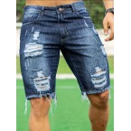 Ripped Denim Shorts,...